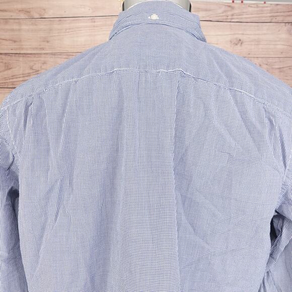 GAP LIVED IN BLUE CHECK BUTTON DOWN SHIRT MENS SIZE L LARGE - Picture 5 of 6
